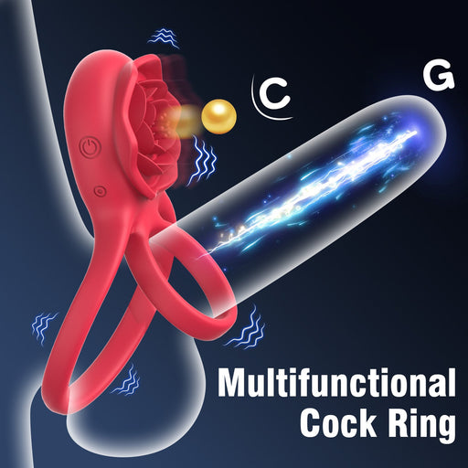 Rose Cock Ring Vibrator & Clit Stimulator  | DOPAMINE