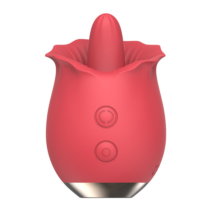 Powerful Rose Toy Vibrator With Tongue Licking Oral Nipple Clit Clitoris Stimulator