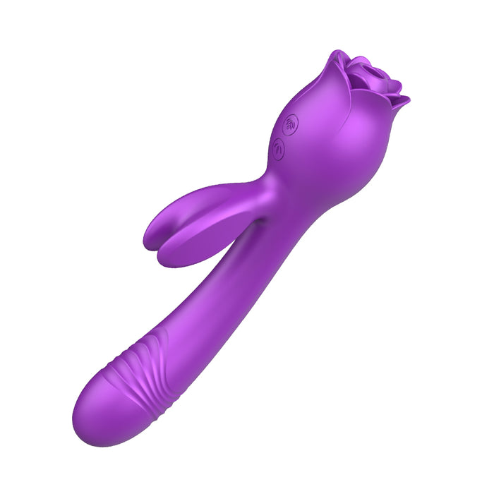 Rose Toy 3-in-1 Clit Sucker And Thrusting Vibrator