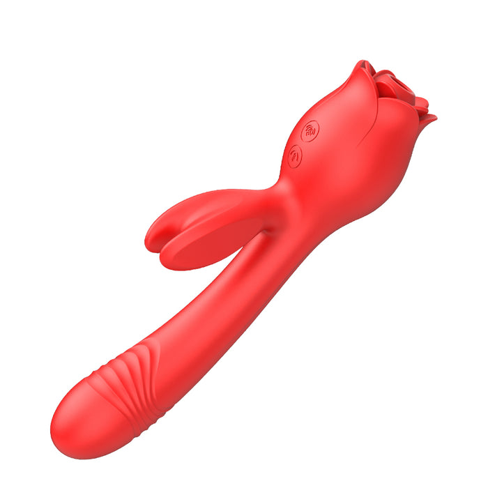 Rose Toy 3-in-1 Clit Sucker And Thrusting Vibrator