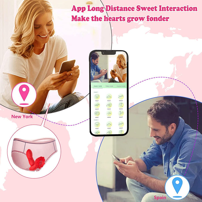 App & Wireless Remote Control Rose Vibrator