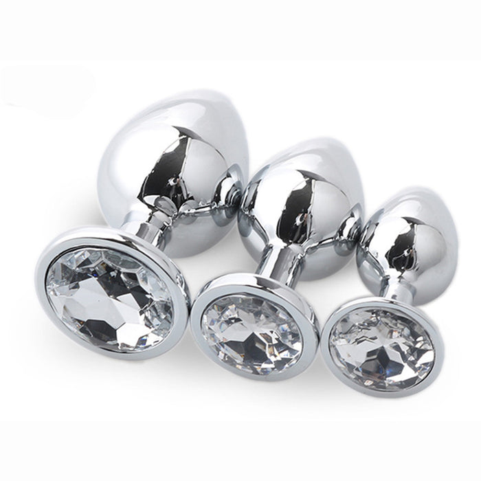 Metal butt plugs for men and women in 3 sizes