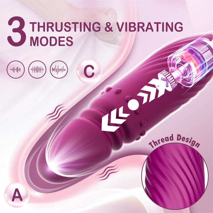 Rose Sex Toy 4 In1 Tongue Licking Thrusting G Spot Vibrator Clitoral Nipple Sucker Pump Stimulator