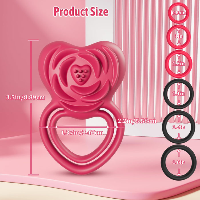 2 in 1 Cock Ring Rose Vibrator | DOPAMINE