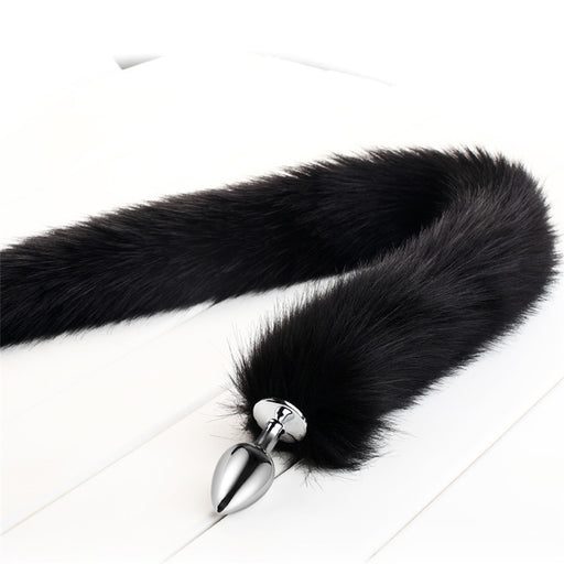 Black Extra Long Fox Cat Tail Plug