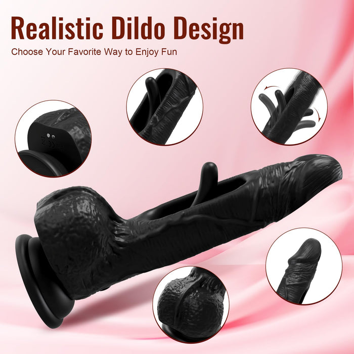 Dopamine-Flapping Dildo Sex Toys for Women - Realistic Vibrator with Remote & App Control 9 Flapping & 9 Vibration Modes for G Spot and Anal Stimulation