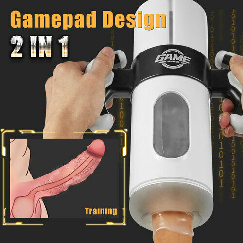 9 Thrusting & Vibrating 2 In 1 Handheld Male Masturbator | DOPAMINE