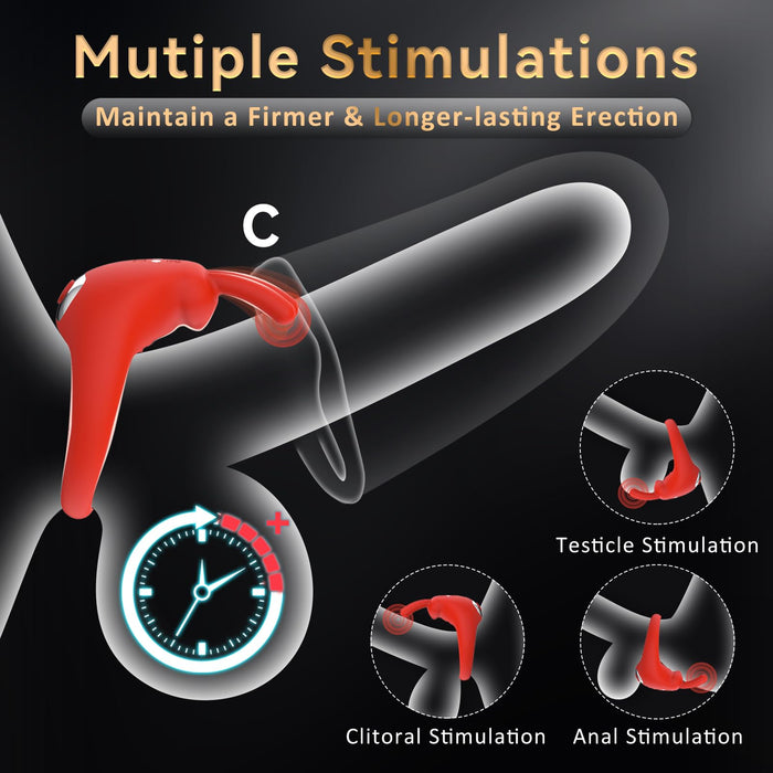 Rabbit Vibrating Cock Ring with Clitoral Vibrator | DOPAMINE