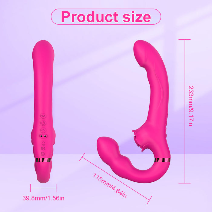 Dopamine 3-in-1 Rose Clit Stimulator Dual Motor Shock Panty Vibrator