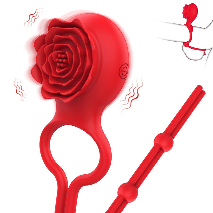 Rose Ring Locking Vibrating Penis Ring  | DOPAMINE