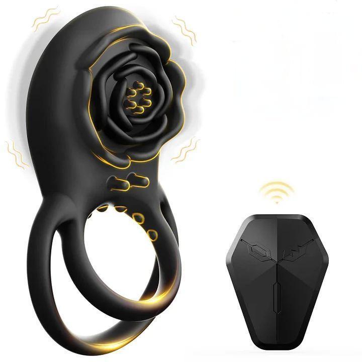 2.0 Version Clit Stmulator & Vibrating Penis Ring Rose Toy For Couples