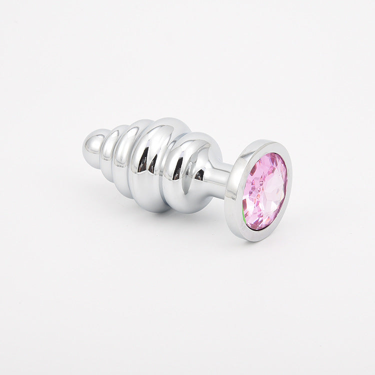 Ribbed Jeweled Butt Plug