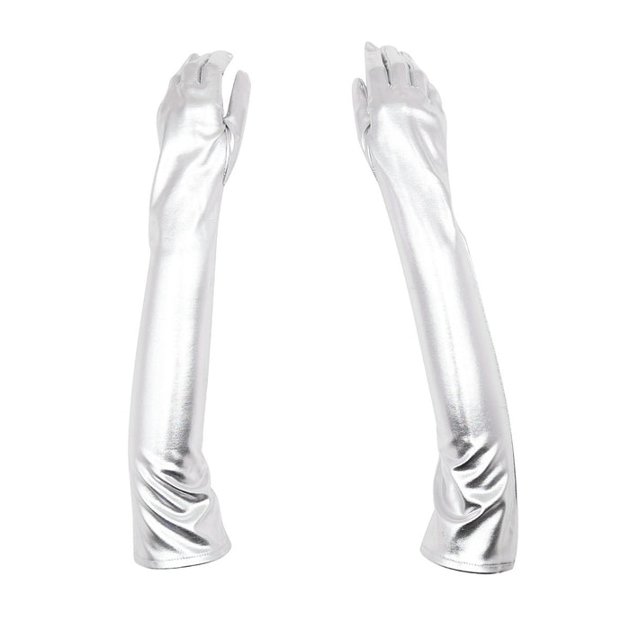 Patent Leather Coated Gloves SM Costume