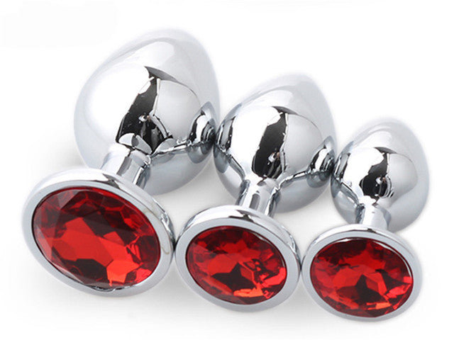 Metal butt plugs for men and women in 3 sizes