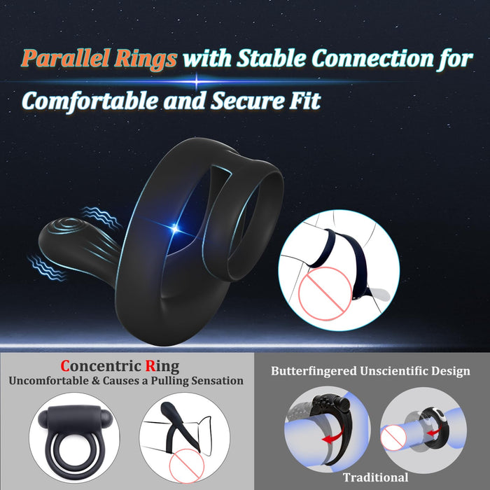 Men's Dual Motor Penis Ring Vibrator