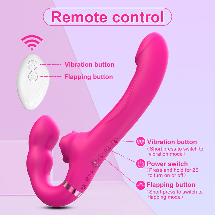 Dopamine 3-in-1 Rose Clit Stimulator Dual Motor Shock Panty Vibrator