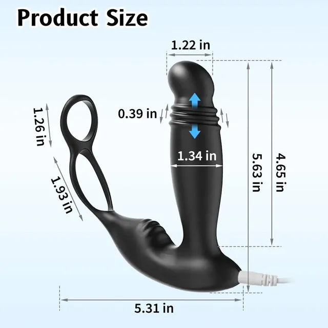 Male thrust prostate massager remote control anal plug dildo