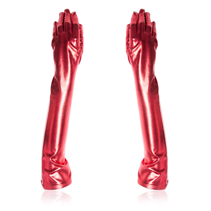 Patent Leather Coated Gloves SM Costume