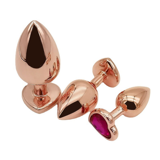 Rose Gold Heart-shaped Metal Anal Plug Sex Toys