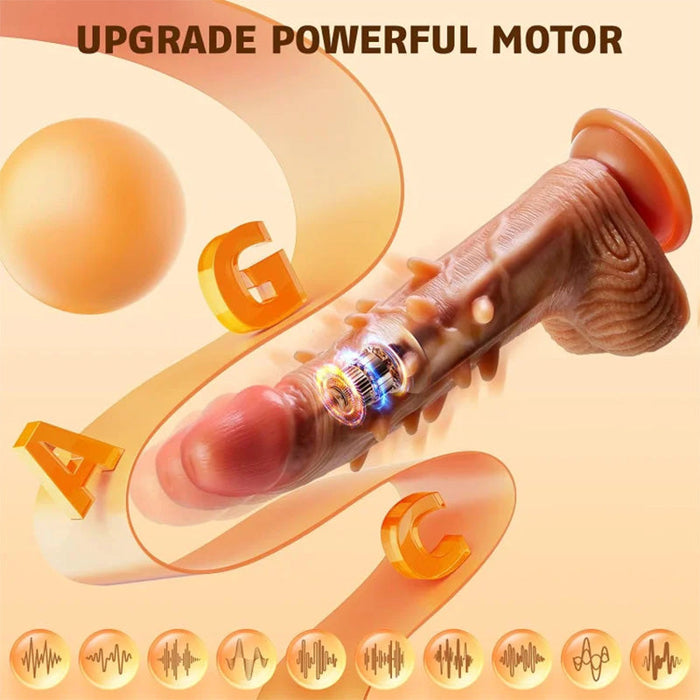 Dopamine-3 Thrusting & 9 Vibration G Spot Anal Stimulation Heating Dildo