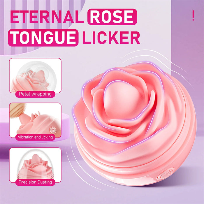 Rose Vibrator G Spot Tongue Licking Sex Toy