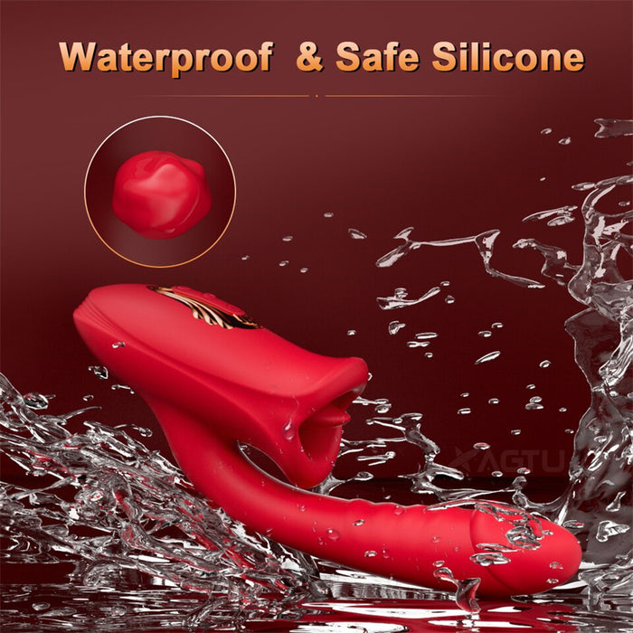 Rose Mouth Shaped Lip Biting Vibrator With G Spot Vibrator