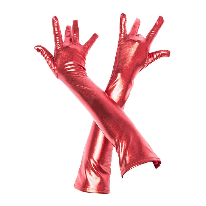 Patent Leather Coated Gloves SM Costume