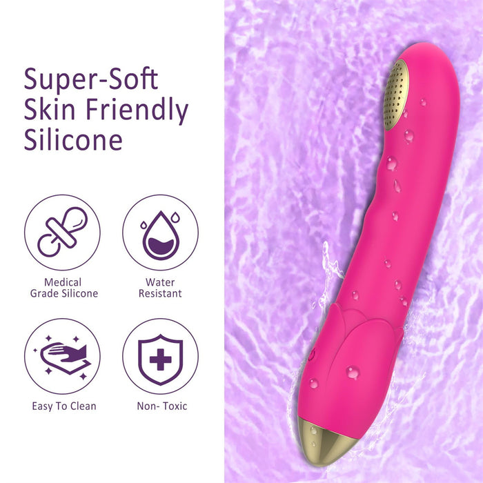 Rose Squirting Dildo Vibrator G Spot Clitoral Stimulator With 10 Playful Vibrating Modes