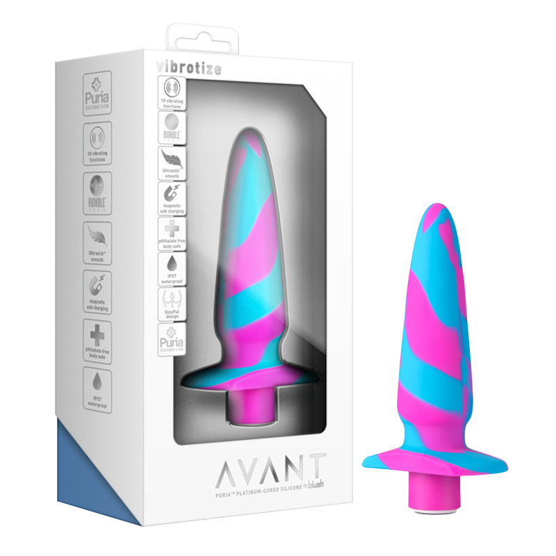 BLUSH Color Butt Plug Splash Ink Series Rechargeable Butt Plug