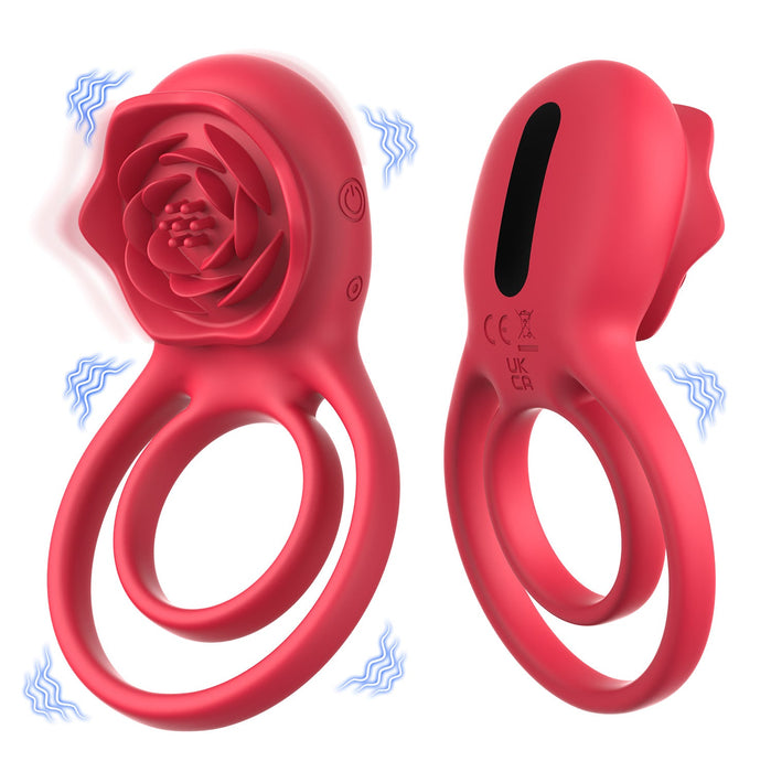 Rose Cock Ring Vibrator & Clit Stimulator  | DOPAMINE