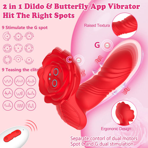 App & Wireless Remote Control Rose Vibrator