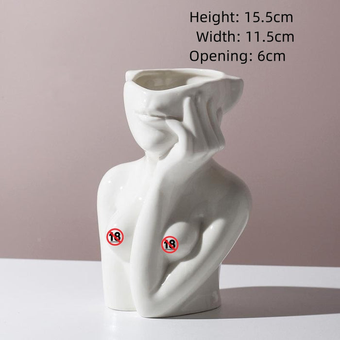 Mila Moya Style Ceramic Flower Vase Body Shape Vase