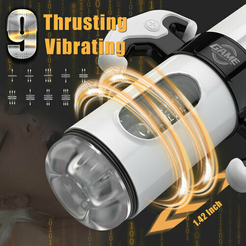 9 Thrusting & Vibrating 2 In 1 Handheld Male Masturbator | DOPAMINE