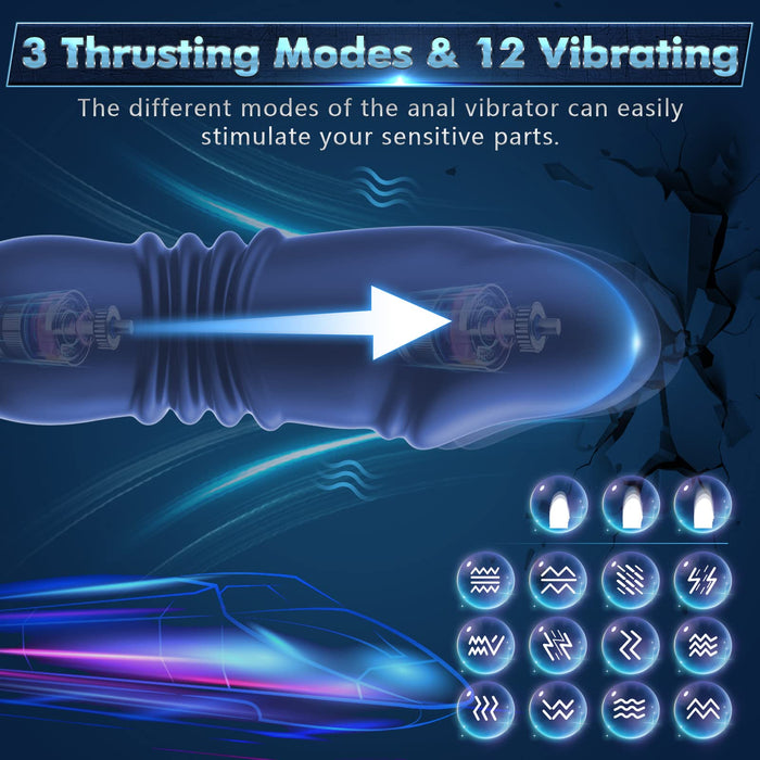 3 in 1 Thrusting Prostate Massager Anal Vibrator  | DOPAMINE