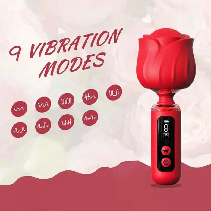 Lcd Display 9-frequency Rose Wands Vibrator