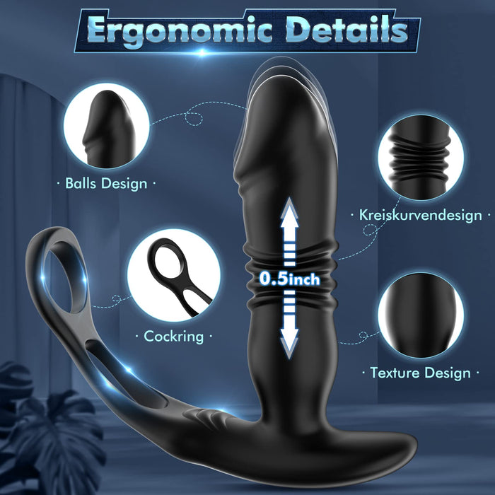 3 in 1 Thrusting Prostate Massager Anal Vibrator  | DOPAMINE