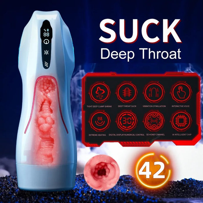 Spaceship 9 Vibration Sucking Heating Voice Function  Male Masturbator