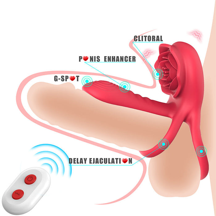 Rose Cock Ring Vibrator Clit Stimulator Upgraded Version | DOPAMINE