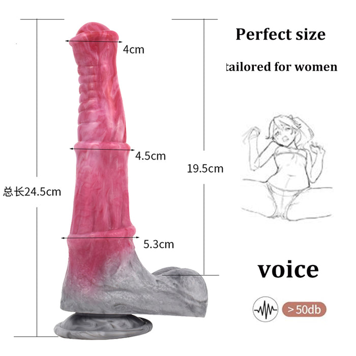 Female wireless control simulated animal dildo