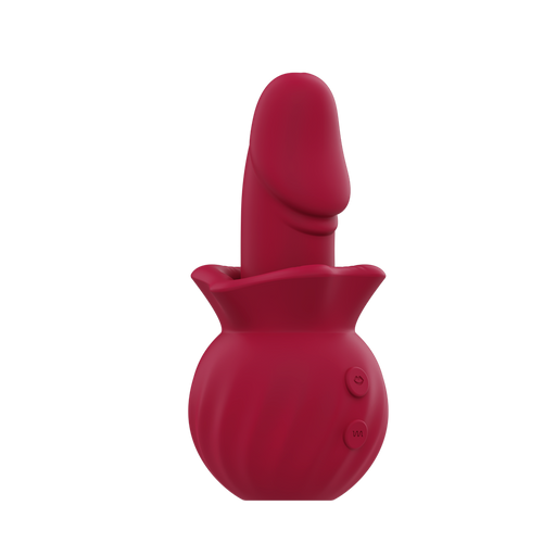 Rose Kiss Flapping Dildo Vibrator