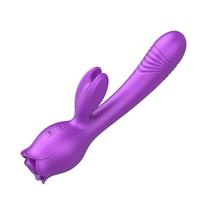 Rose Toy 3-in-1 Clit Sucker And Thrusting Vibrator