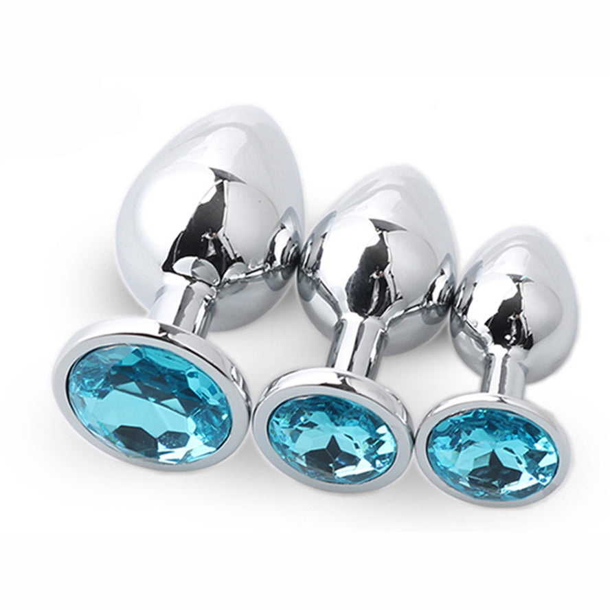 Metal butt plugs for men and women in 3 sizes