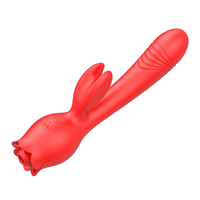 Rose Toy 3-in-1 Clit Sucker And Thrusting Vibrator