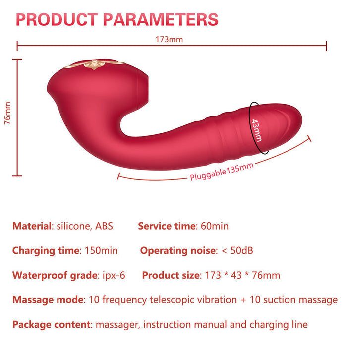 Sucking Vibration Telescopic Vibrator | DOPAMINE