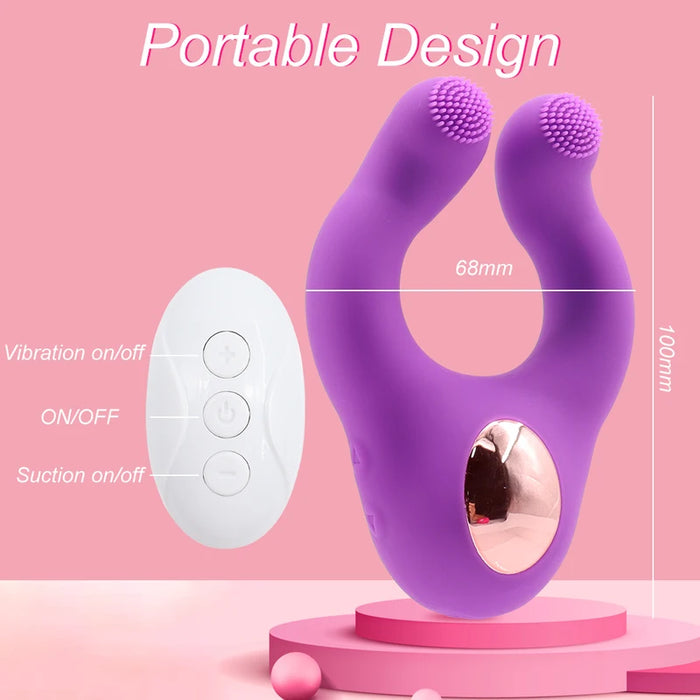 Masturbator Vibrator Penis Ring Mouth Licking Clitoral Stimulator