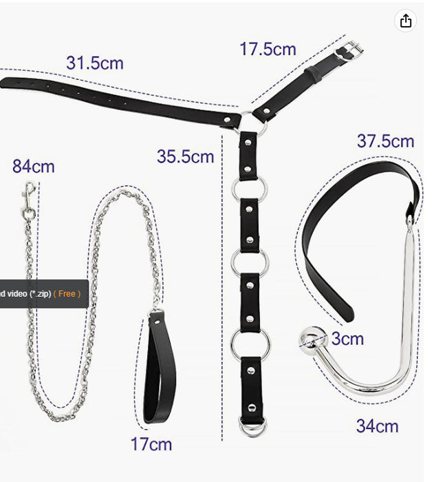 Collar & Butt Plug Hook BDSM Handcuffs |  DOPAMINE