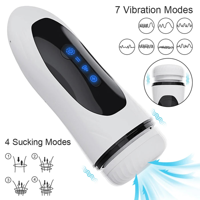 Fully automatic male masturbator with telescopic vibration suction cup