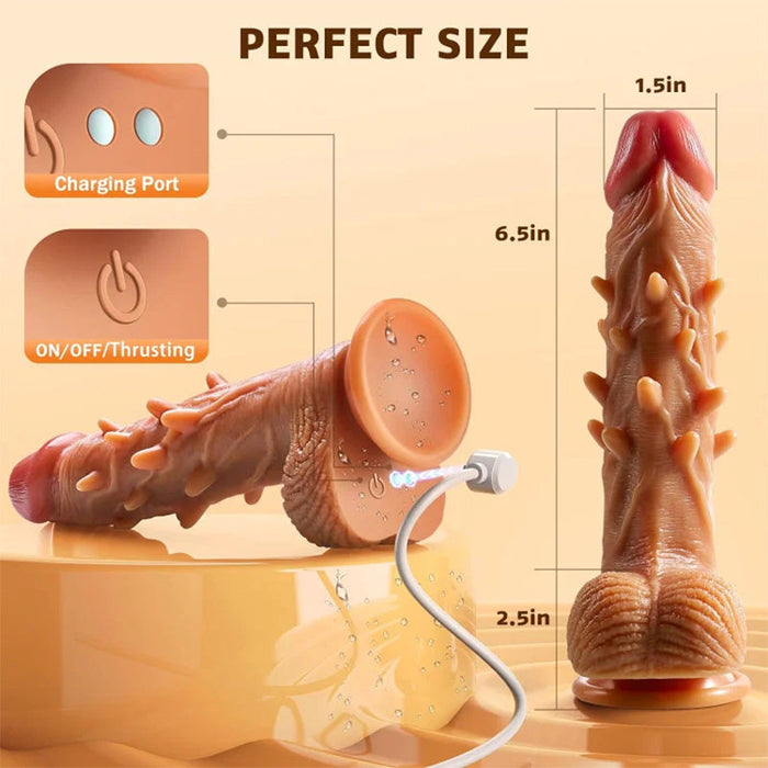 Dopamine-3 Thrusting & 9 Vibration G Spot Anal Stimulation Heating Dildo