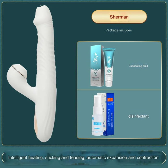 Telescopic Sucking Stick & Tongue Licking Stick Female Heating Vibrator | SHERMAN