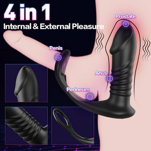 Silicone Remote Control Cock Ring Anal Vibrator | DOPAMINE